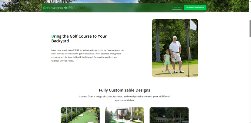 Putting Green Austin — Custom Artificial Turf Installation Website